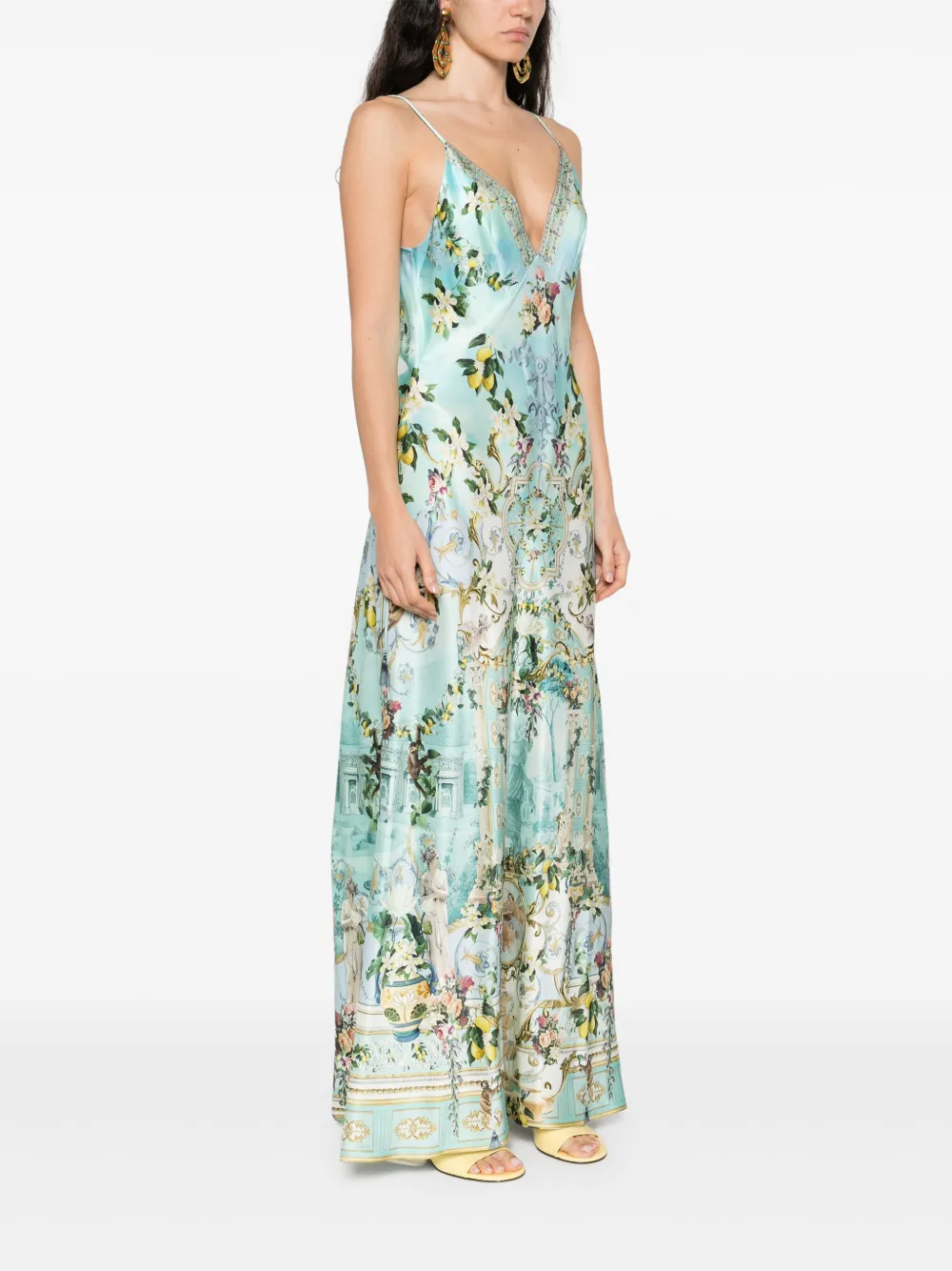 Camilla Jurk met bloemenprint Blauw