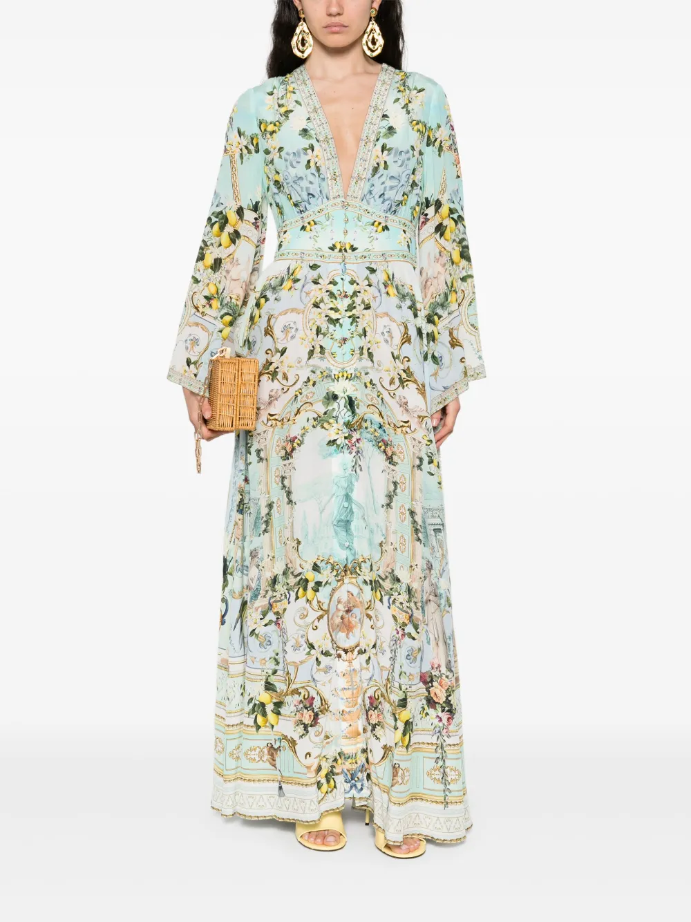 Camilla Jurk met bloemenprint Blauw
