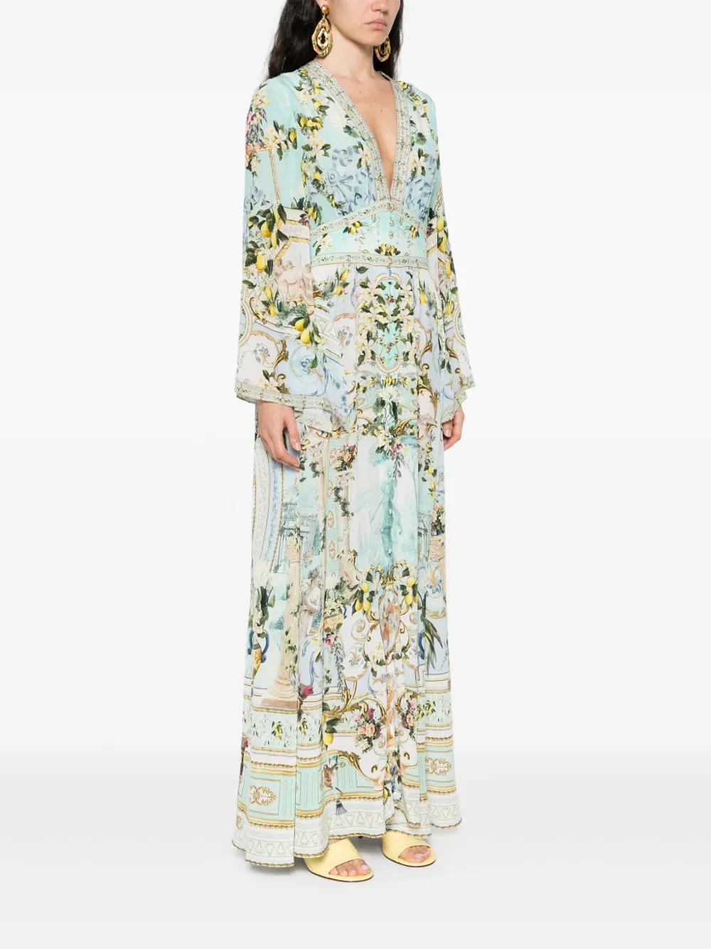 Camilla Jurk met bloemenprint Blauw