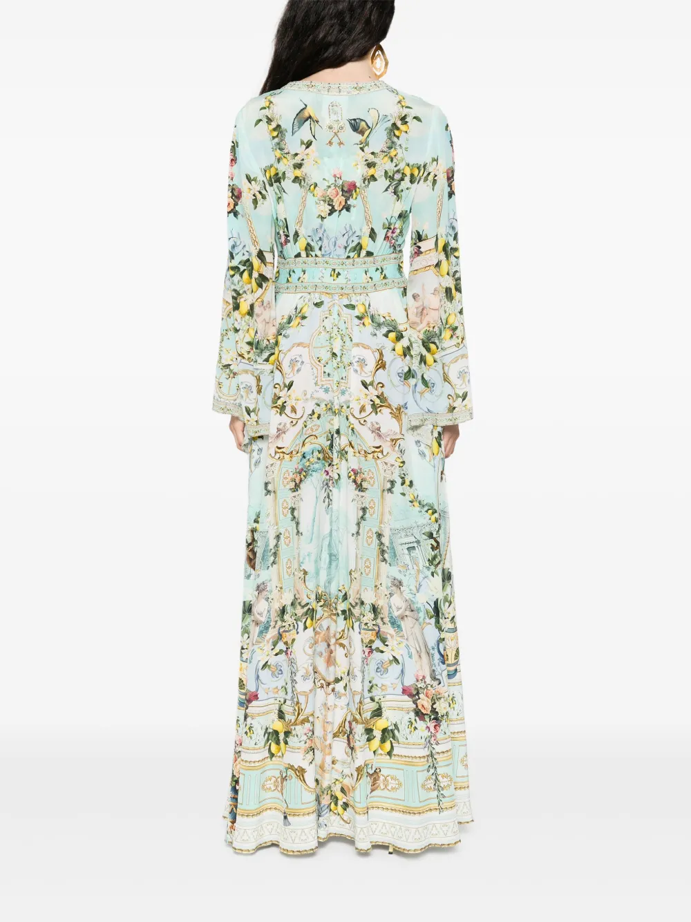 Camilla Jurk met bloemenprint Blauw