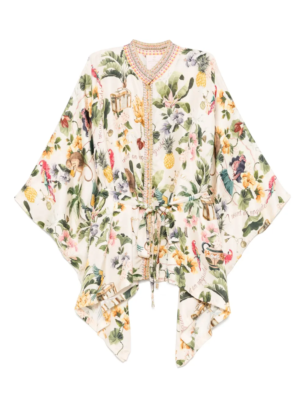 Camilla Shirt met print Beige