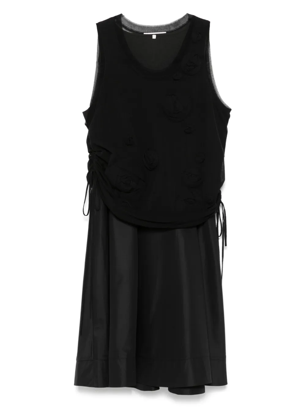 3.1 Phillip Lim Floral-appliqué Midi Dress In Black
