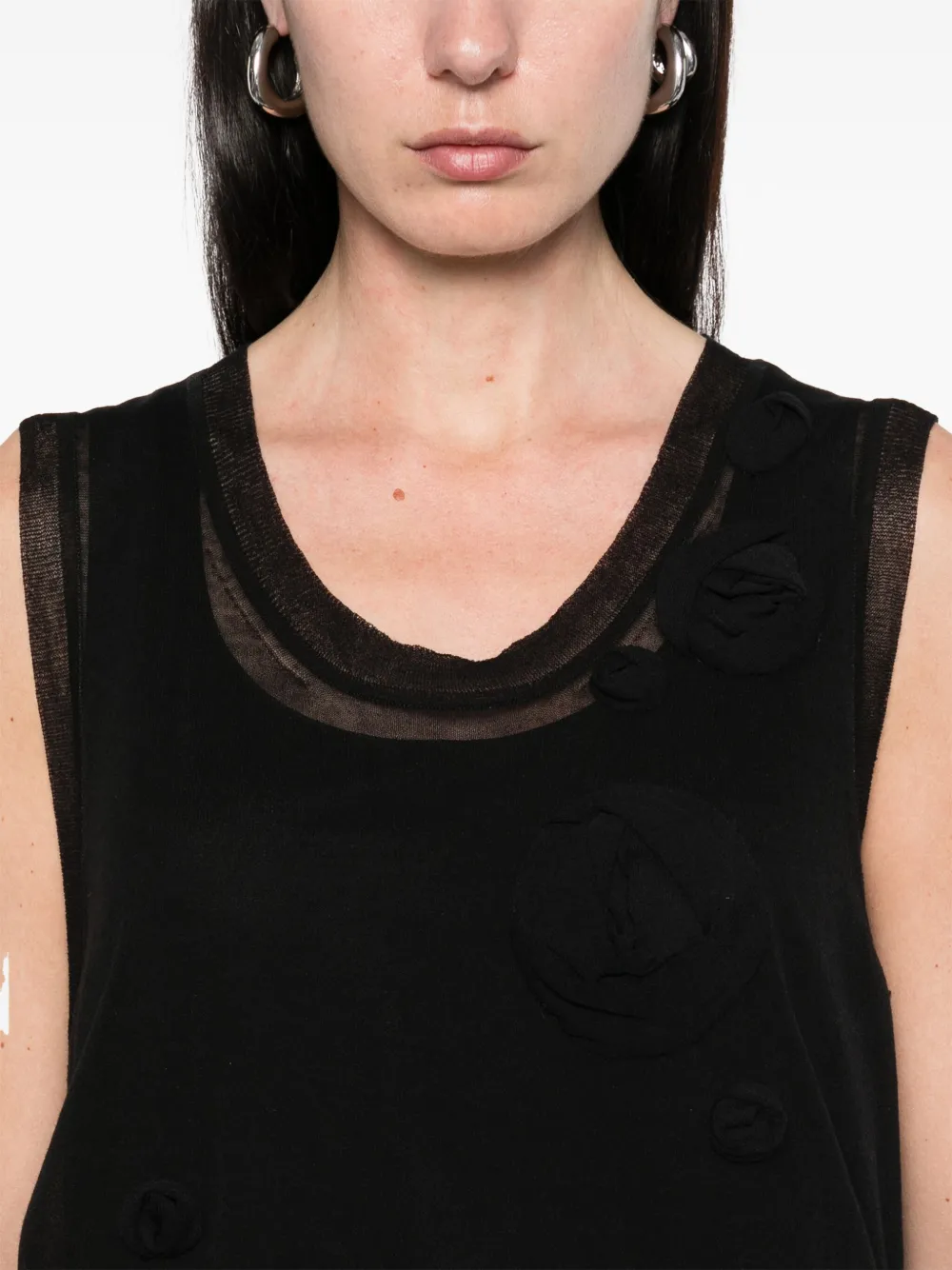 3.1 Phillip Lim Floral-appliqué Midi Dress In Black