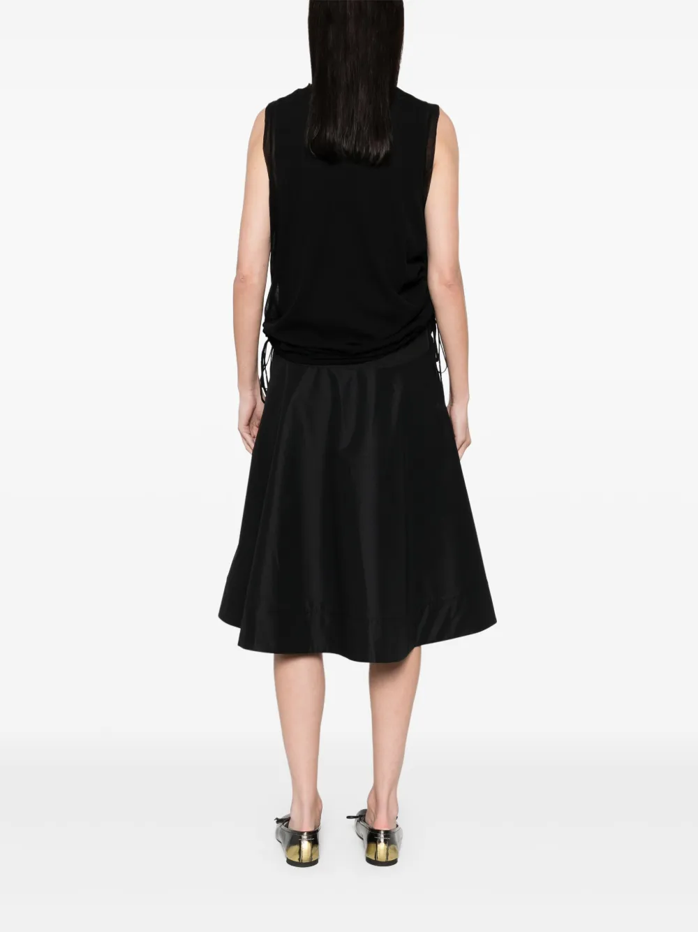 3.1 Phillip Lim Floral-appliqué Midi Dress In Black