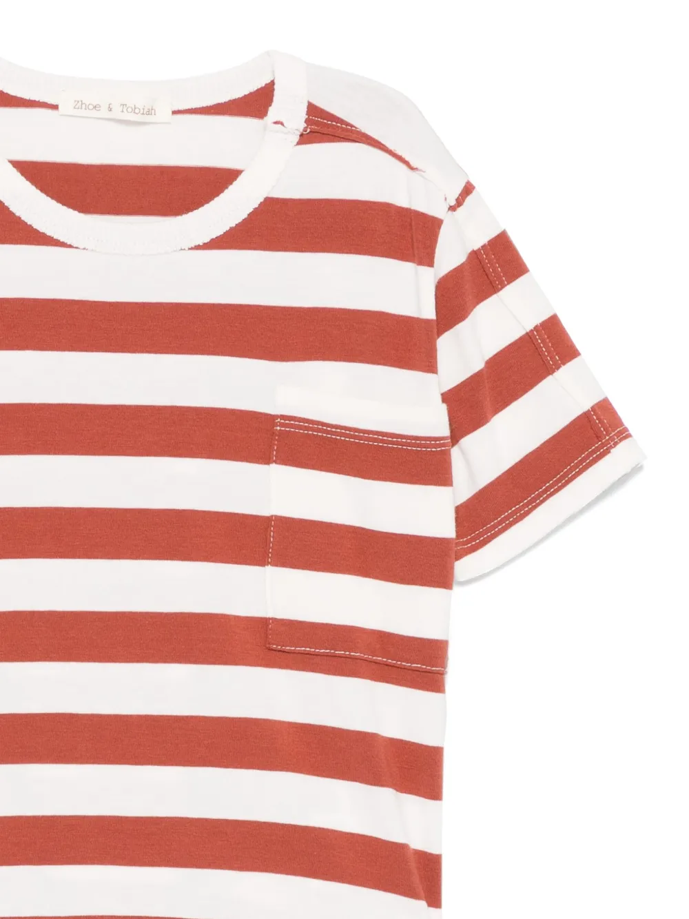Zhoe & Tobiah Gestreept T-shirt Bruin