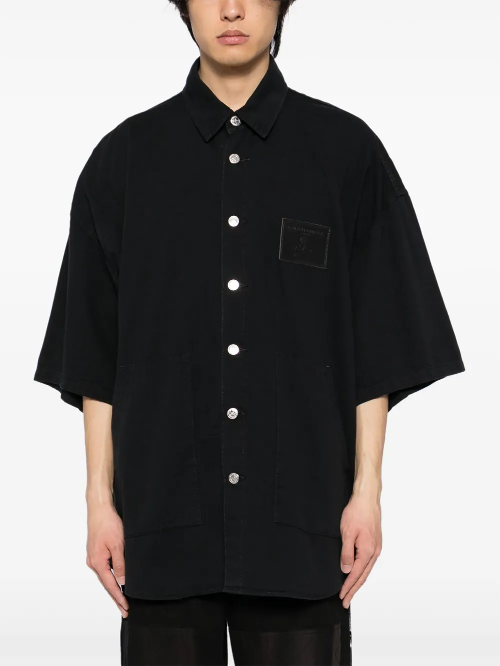 Mastermind World Overhemd met logopatch Zwart