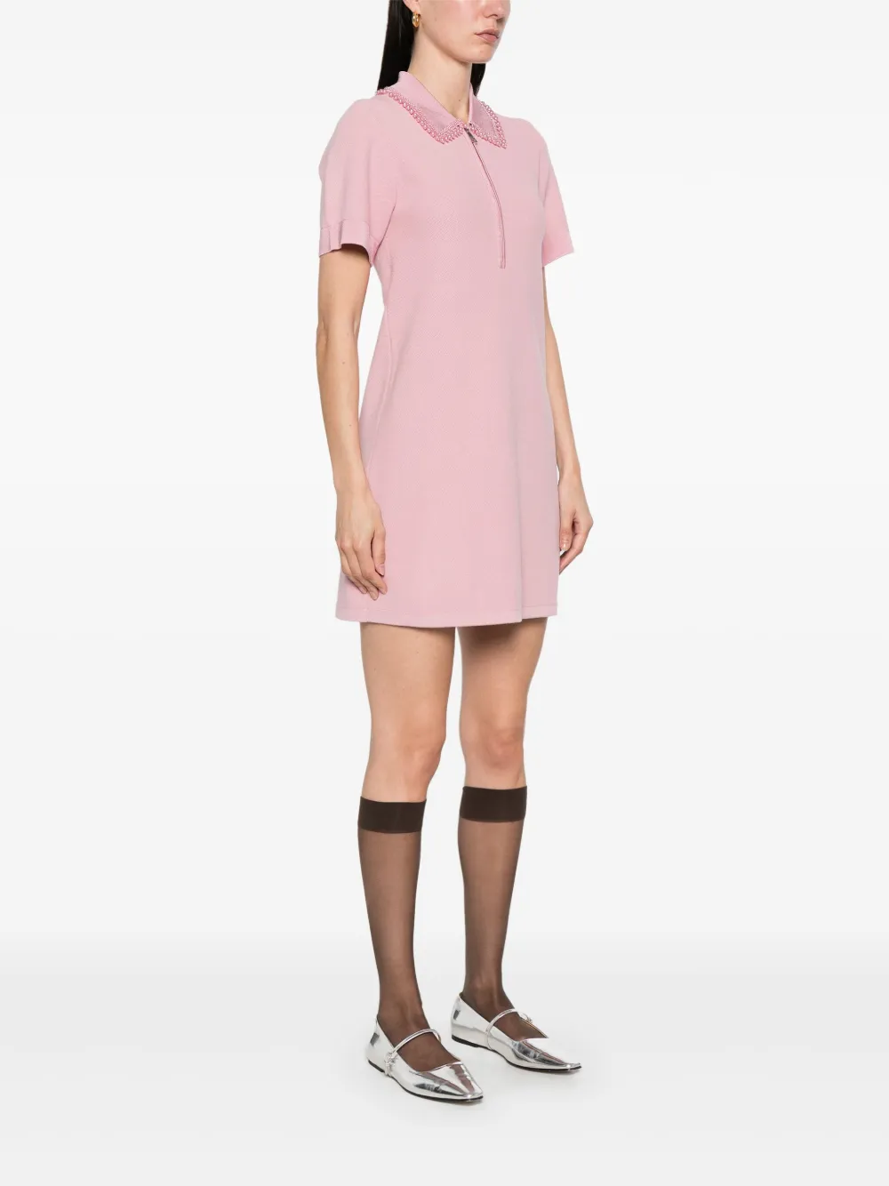 LIU JO Gebreide mini-jurk met kralendetail Roze