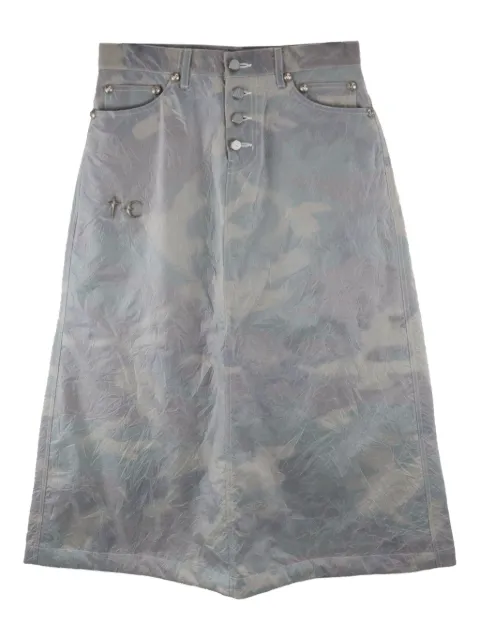 THUG CLUB falda midi con efecto fruncido