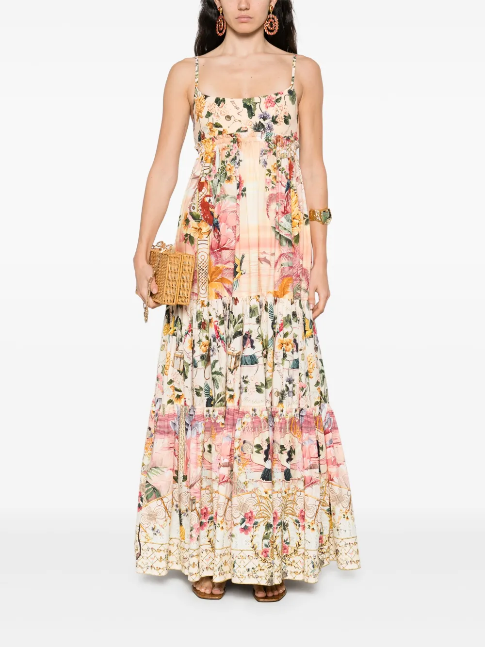 Camilla Jurk met bloemenprint Oranje