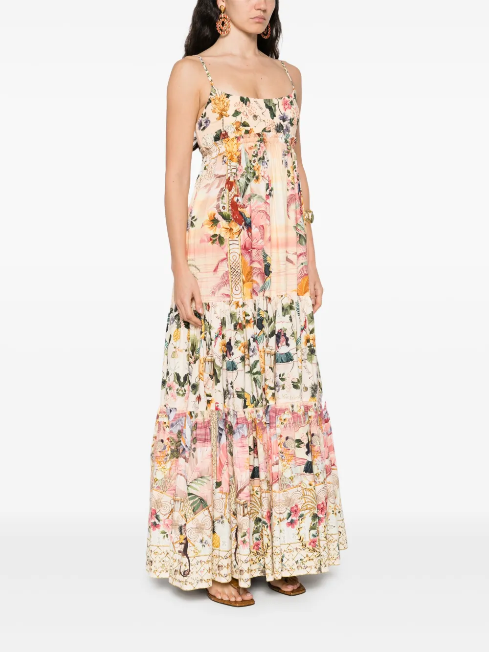 Camilla Jurk met bloemenprint Oranje