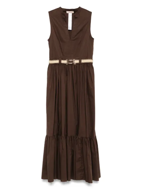 Robe longue à taille ceinturée - TWINSET - Modalova