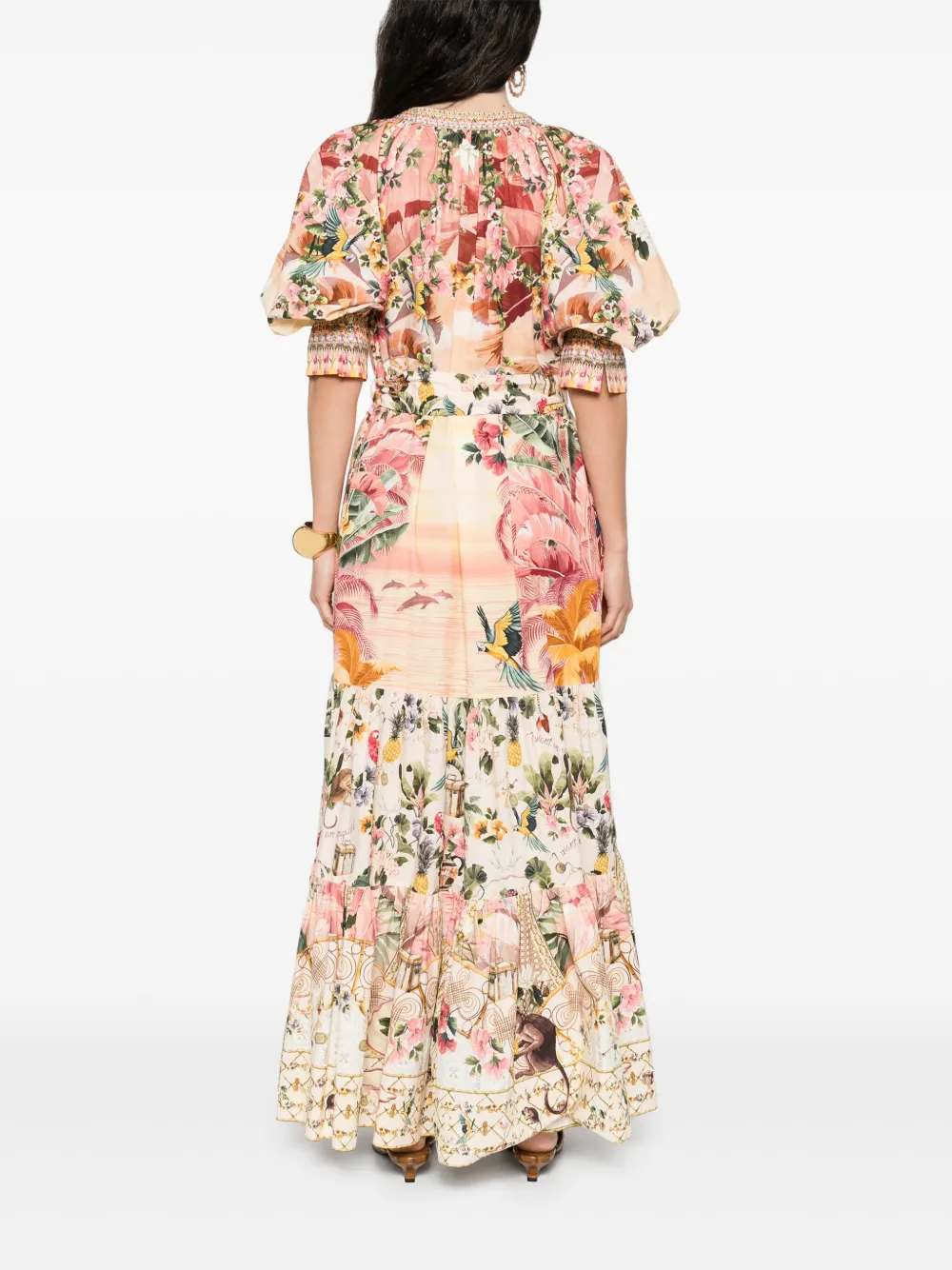 Camilla Jurk met bloemenprint Oranje