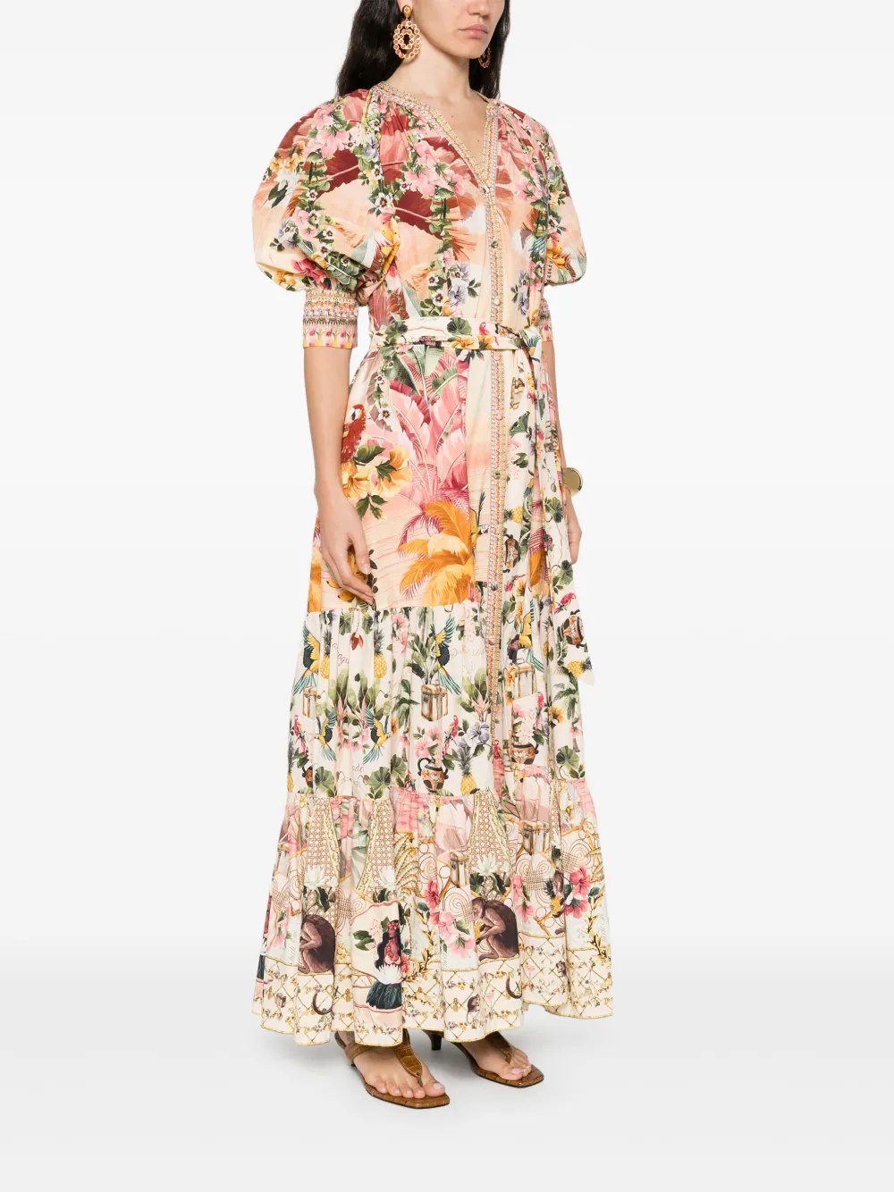 Camilla Jurk met bloemenprint Oranje