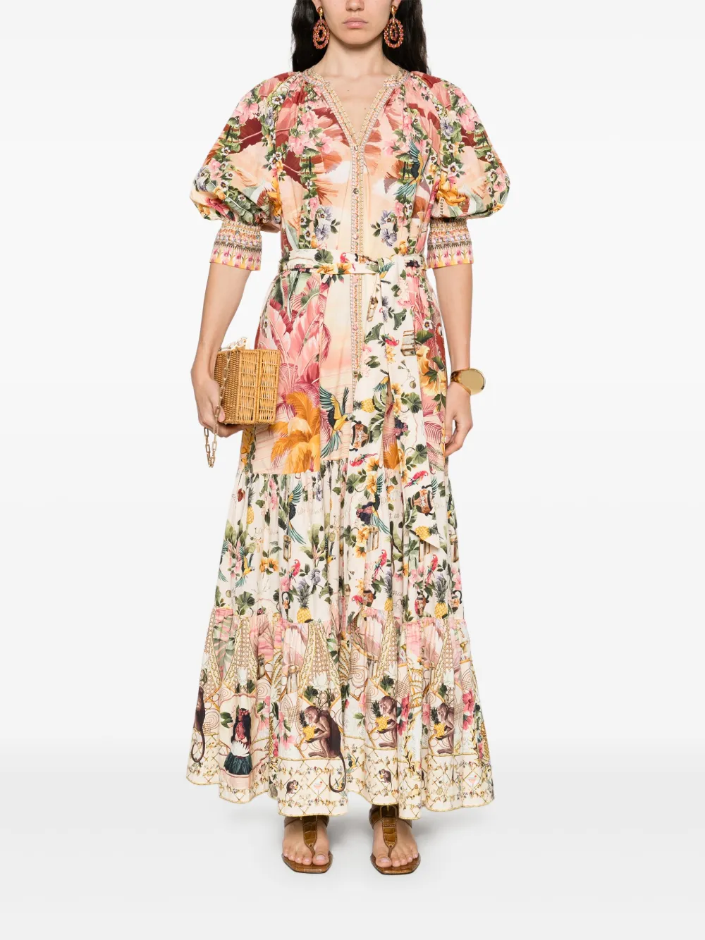 Camilla Jurk met bloemenprint Oranje