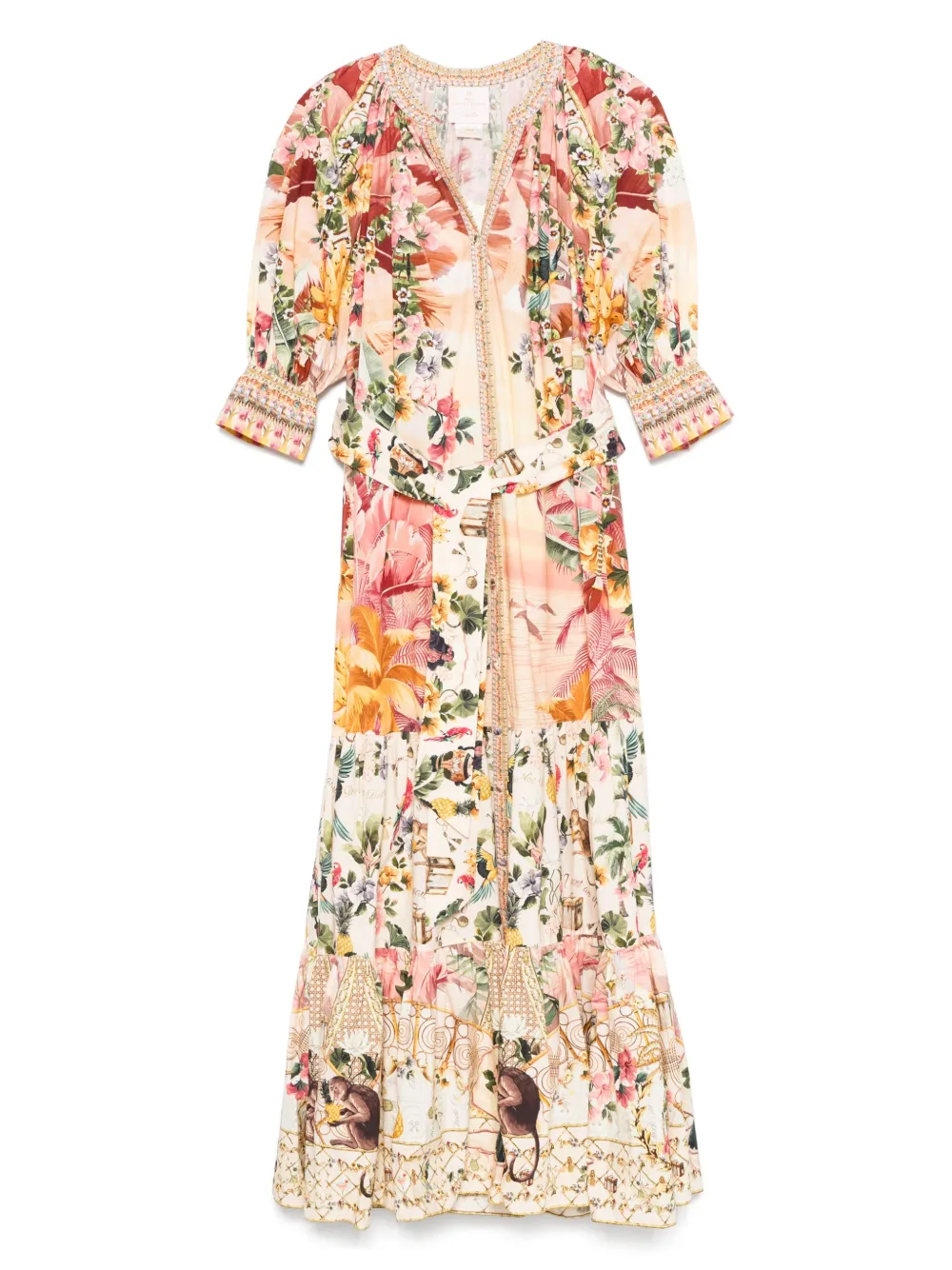 Camilla Jurk met bloemenprint Oranje
