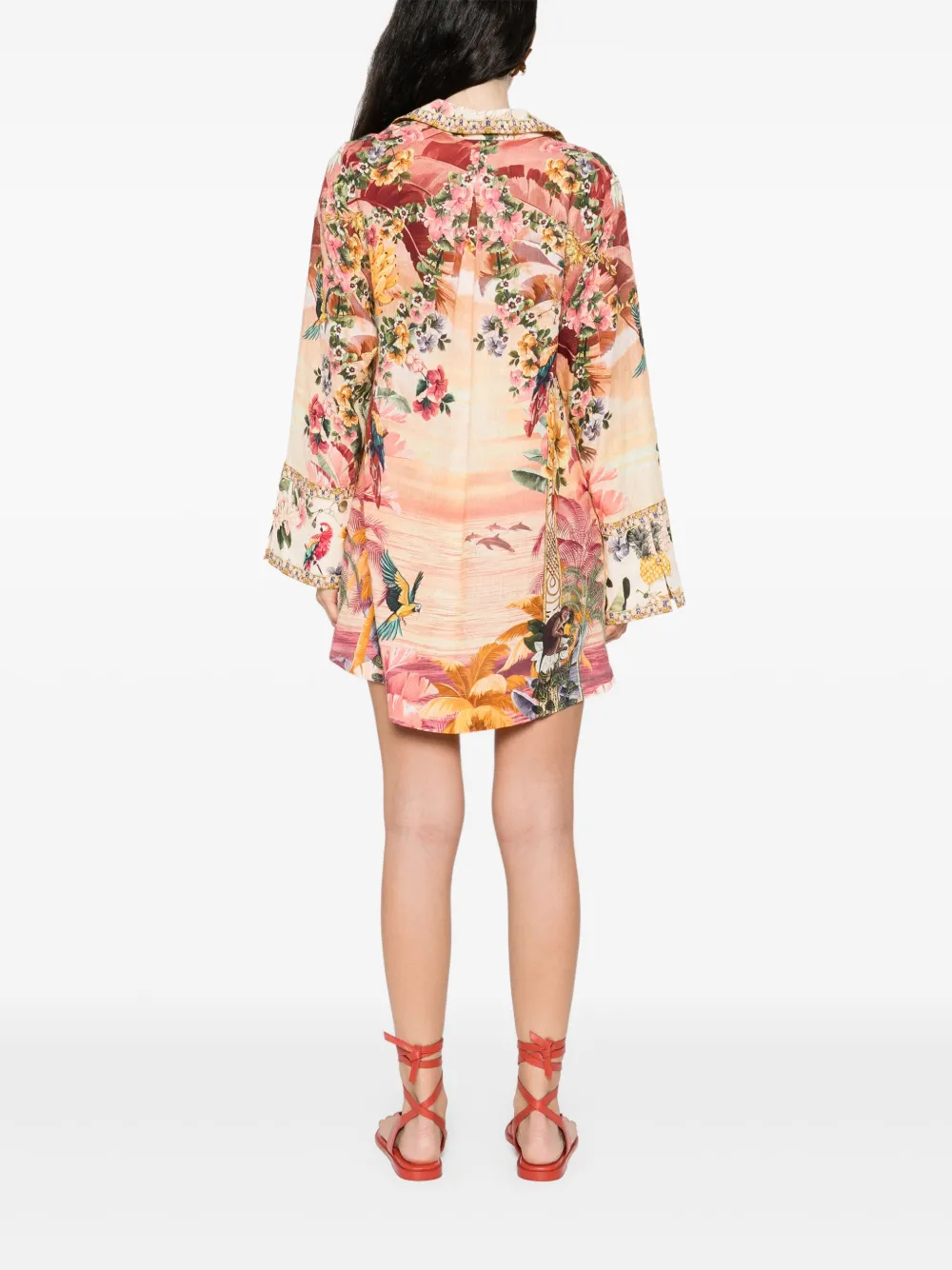 Camilla Linnen mini-jurk Roze