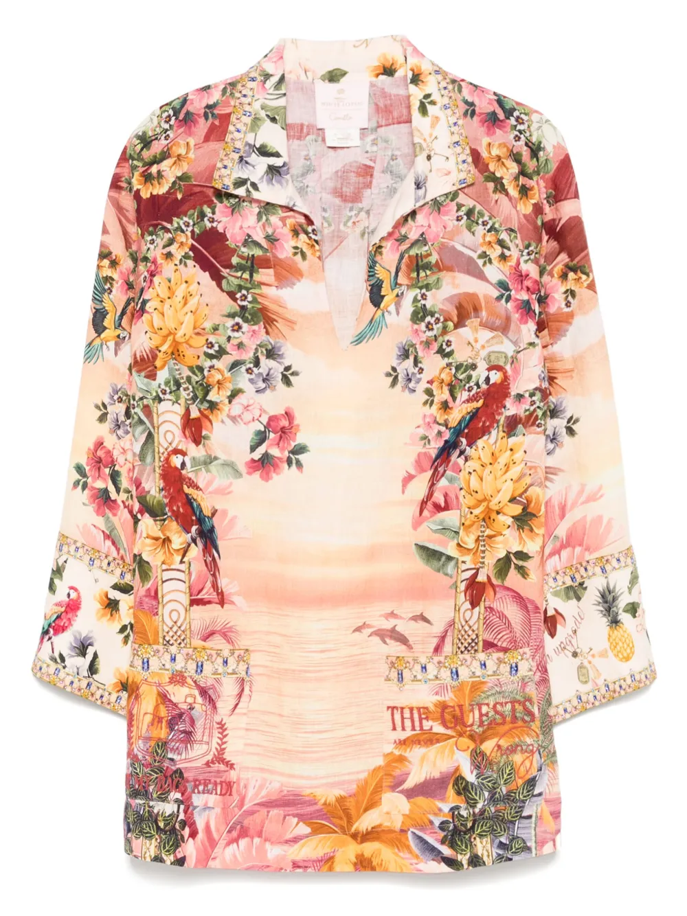 Camilla Linnen mini-jurk Roze
