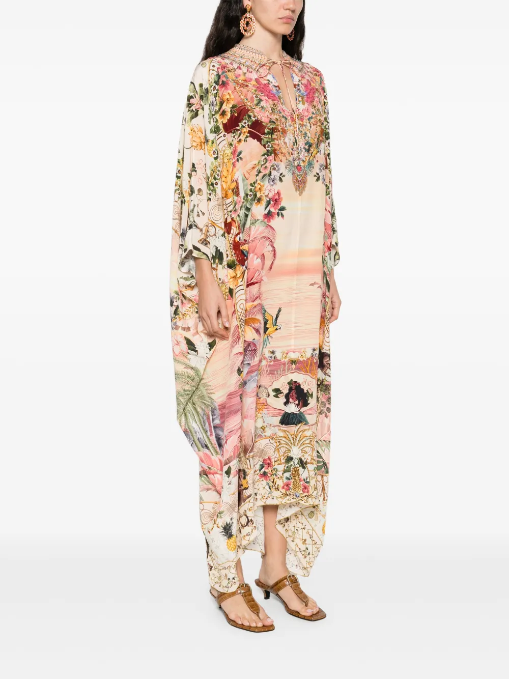 Camilla Maxi-jurk met grafische print Oranje