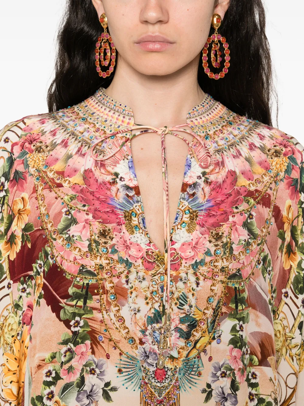 Camilla Maxi-jurk met grafische print Oranje