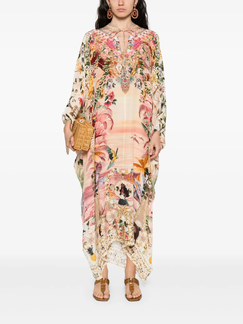 Camilla Maxi-jurk met grafische print Oranje