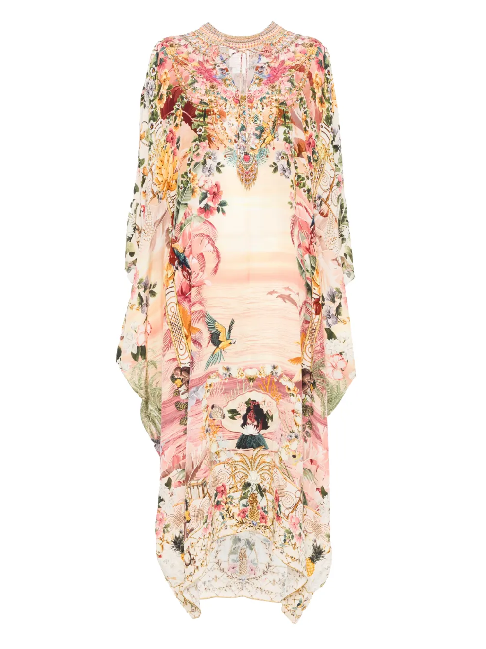 Camilla Maxi-jurk met grafische print Oranje