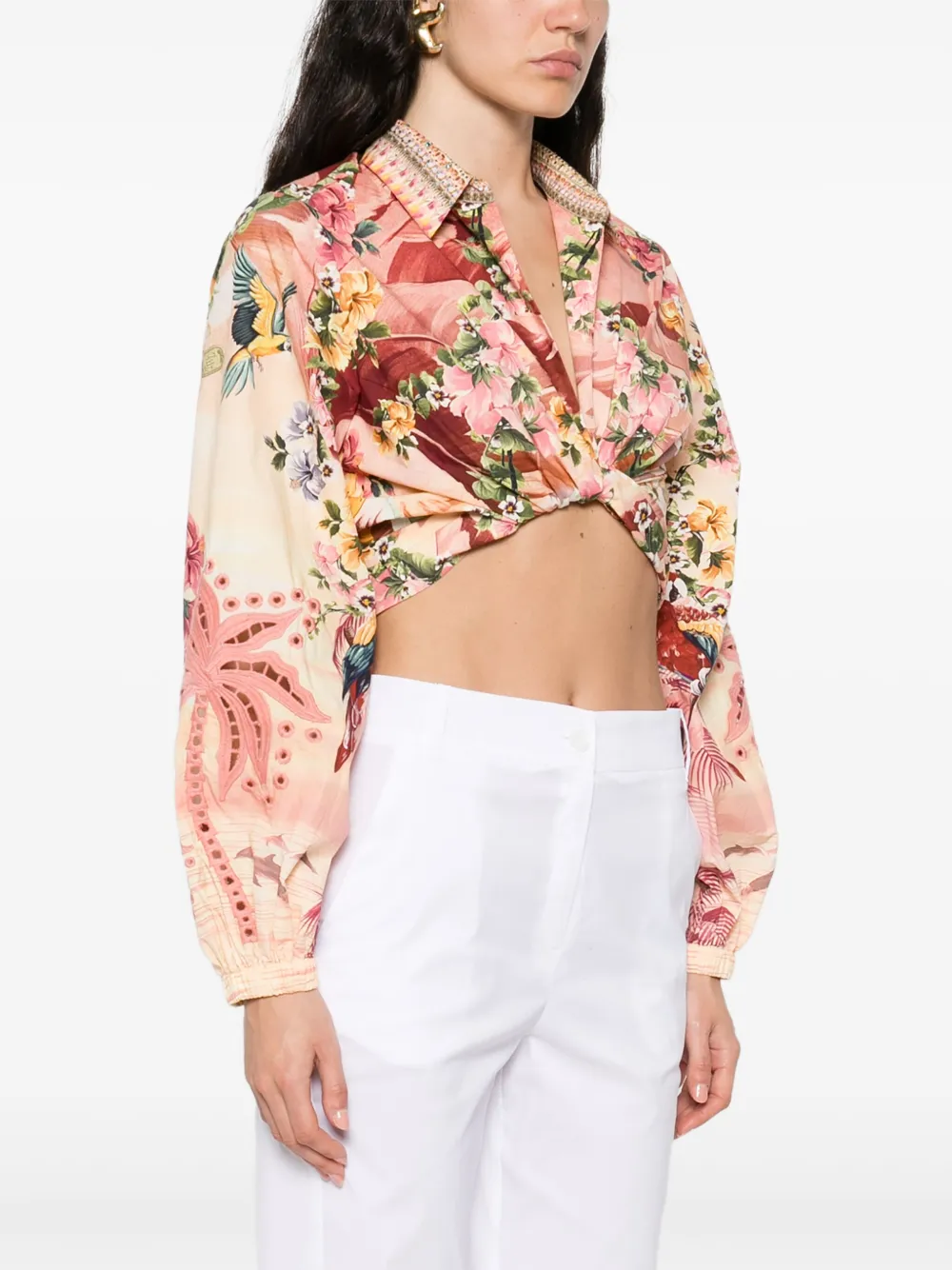Camilla Shirt met bloemenprint Roze