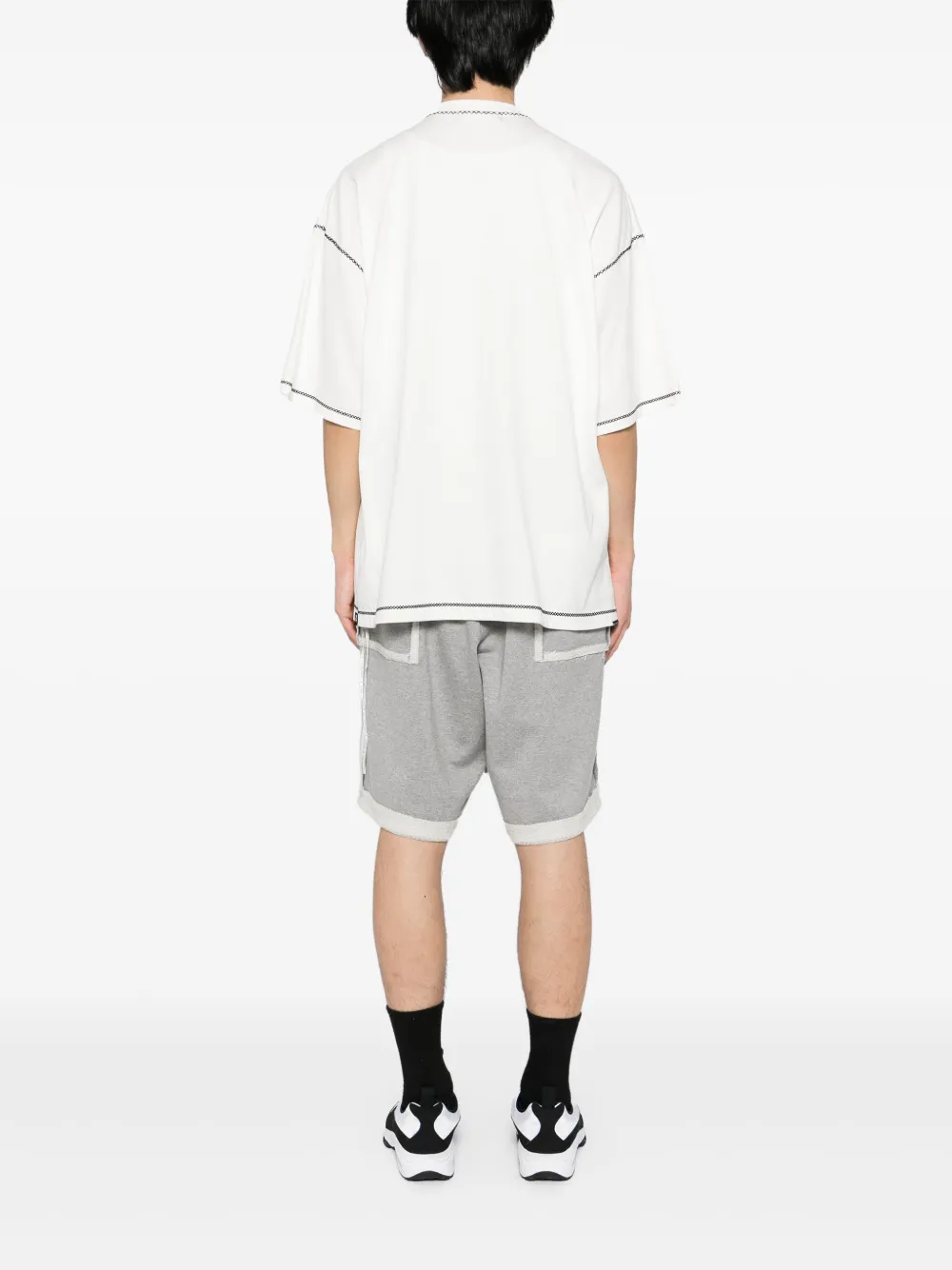 Mastermind Japan White Boxy Cross-stitch T-shirt In White