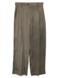 Ziggy Chen Collaged wide leg trousers - Green