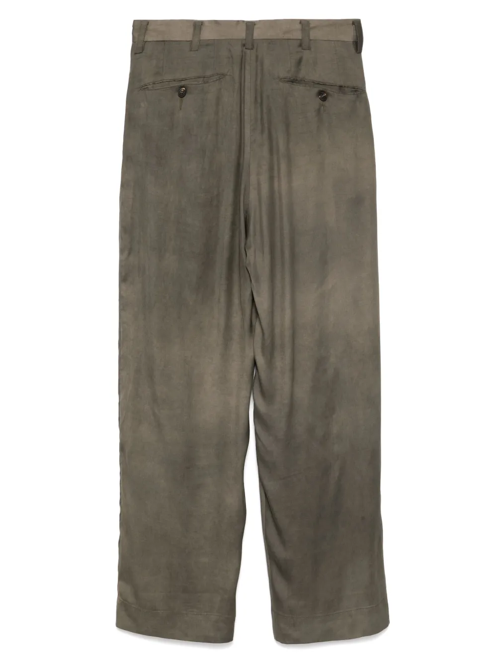 Ziggy Chen Wijde pijpen broek met collage - Groen