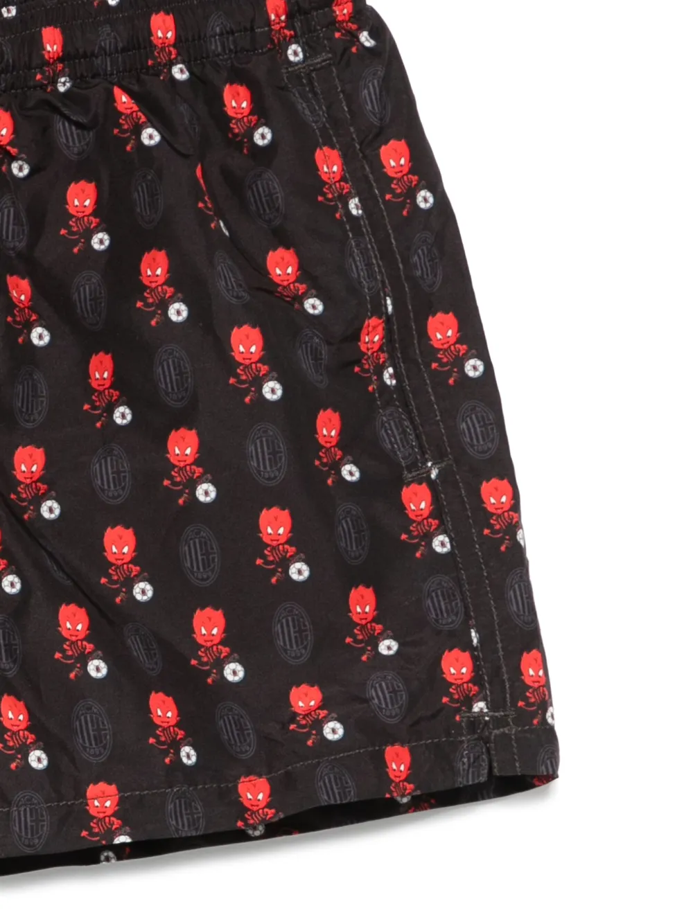 MC2 Saint Barth Kids x AC Milan Jean Lighting zwembroek Zwart