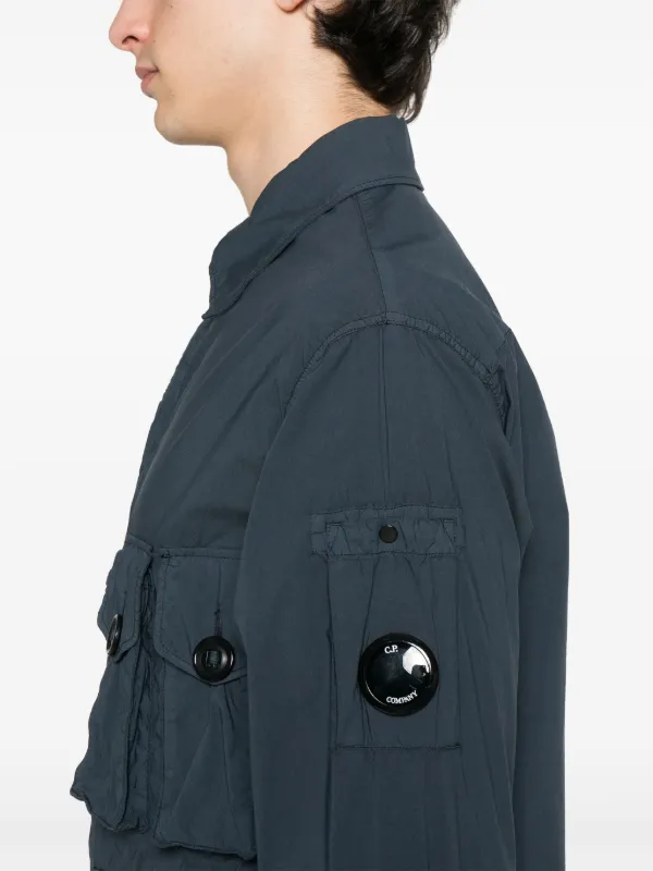 C.P. COMPANY ネイビー トレンチコート C.P. Company Lens-detailed Overshirt | Blue | FARFETCH