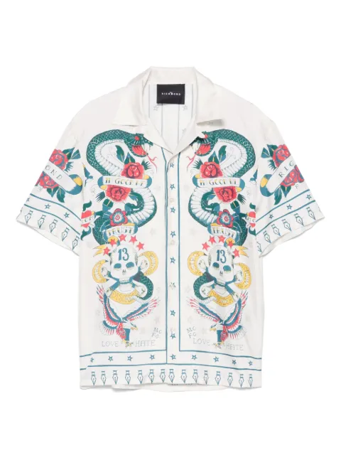 John Richmond graphic-print silk shirt