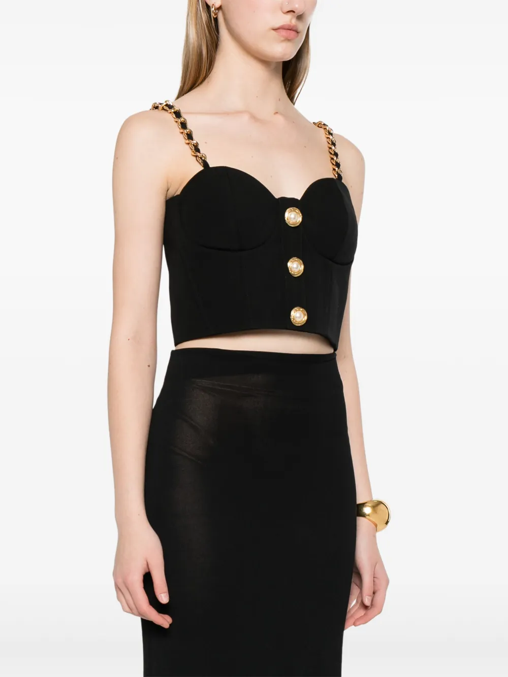 Balmain Top met kettingbandjes Zwart