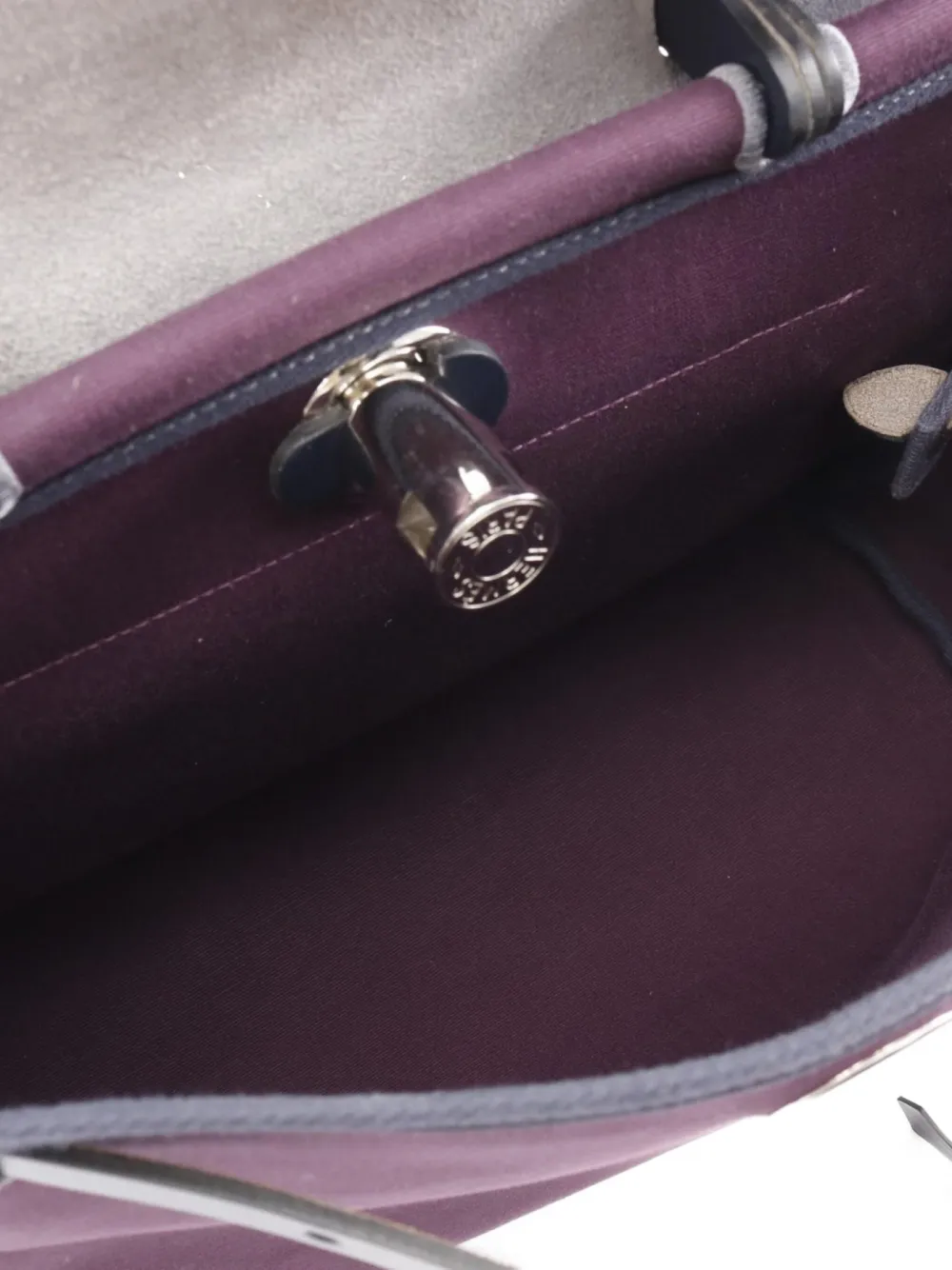 Pre-owned Hermes 2019 Bicolor Herbag Zip Pm Tote Bag In Purple