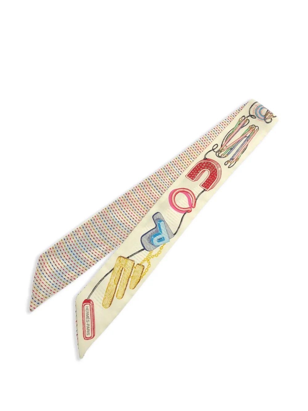 Hermès Pre-Owned mascada Chevaloscope Pointille 2000 | Image 2