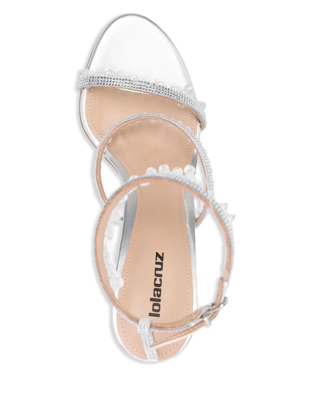 Lola Cruz 100mm Flamenca sandals Silver