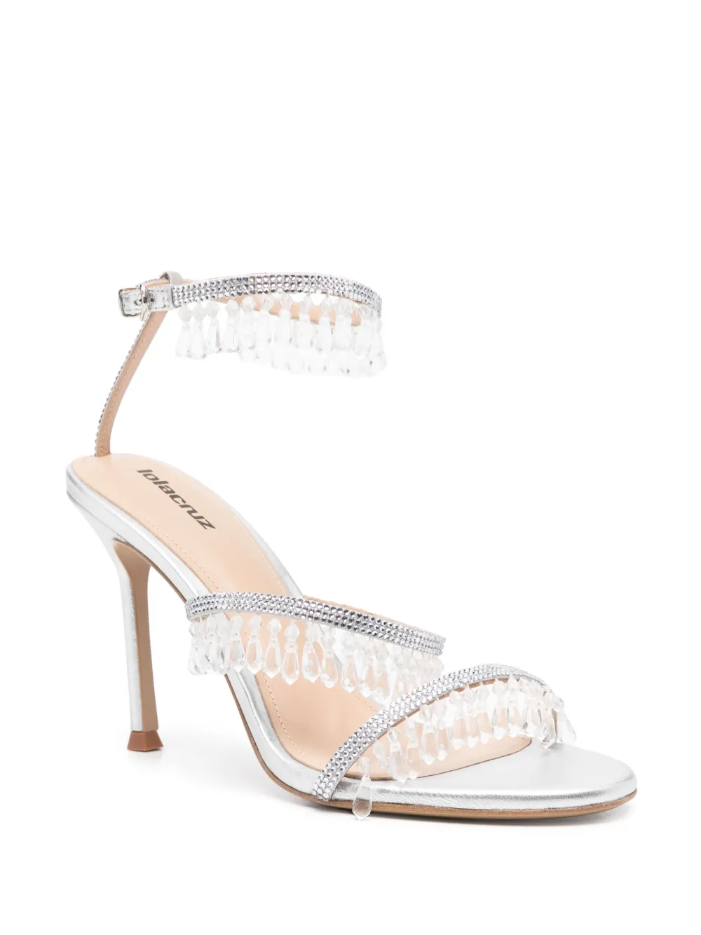Lola Cruz 100mm Flamenca sandals Silver