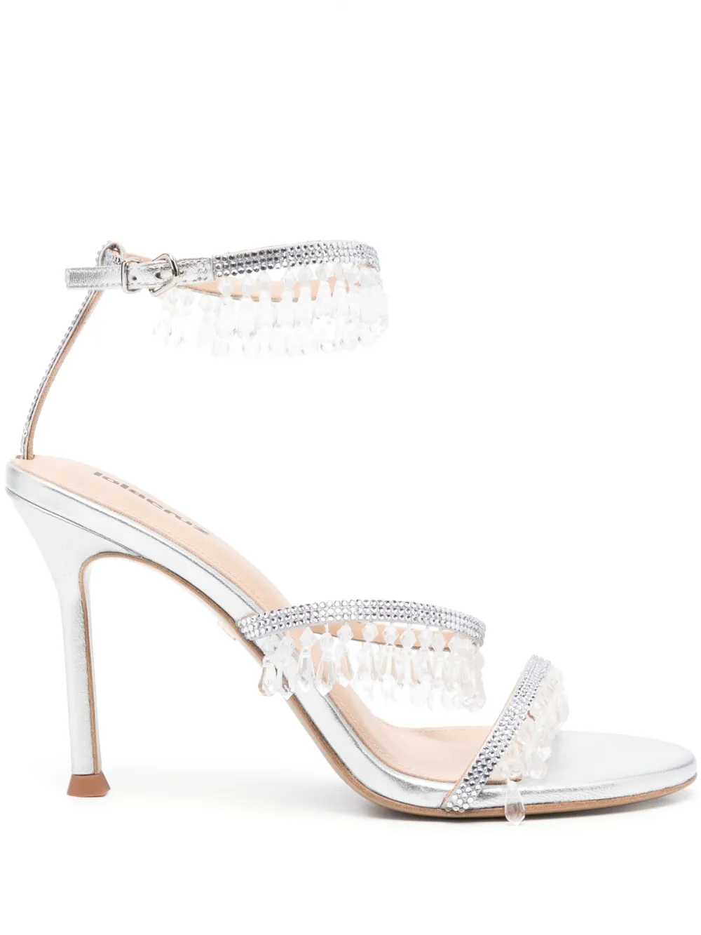 Lola Cruz 100mm Flamenca sandals Silver