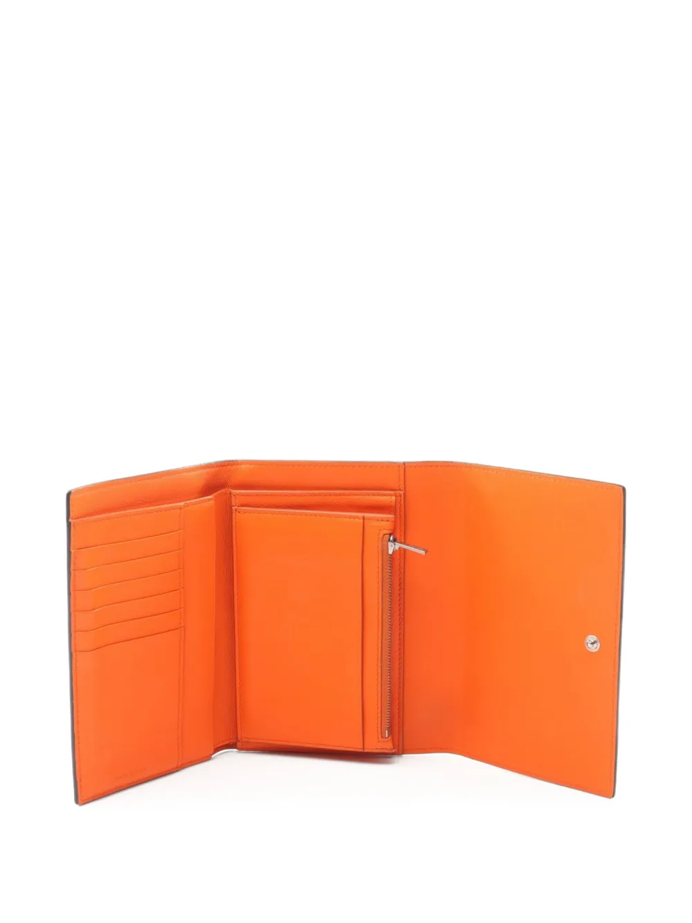 Pre-owned Celine 00s Leather Wallet In Orange