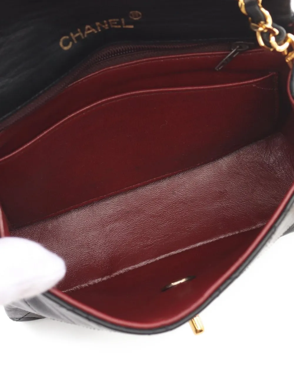 Pre-owned Chanel 1986~1988 Square Flap Mini Shoulder Bag In Black