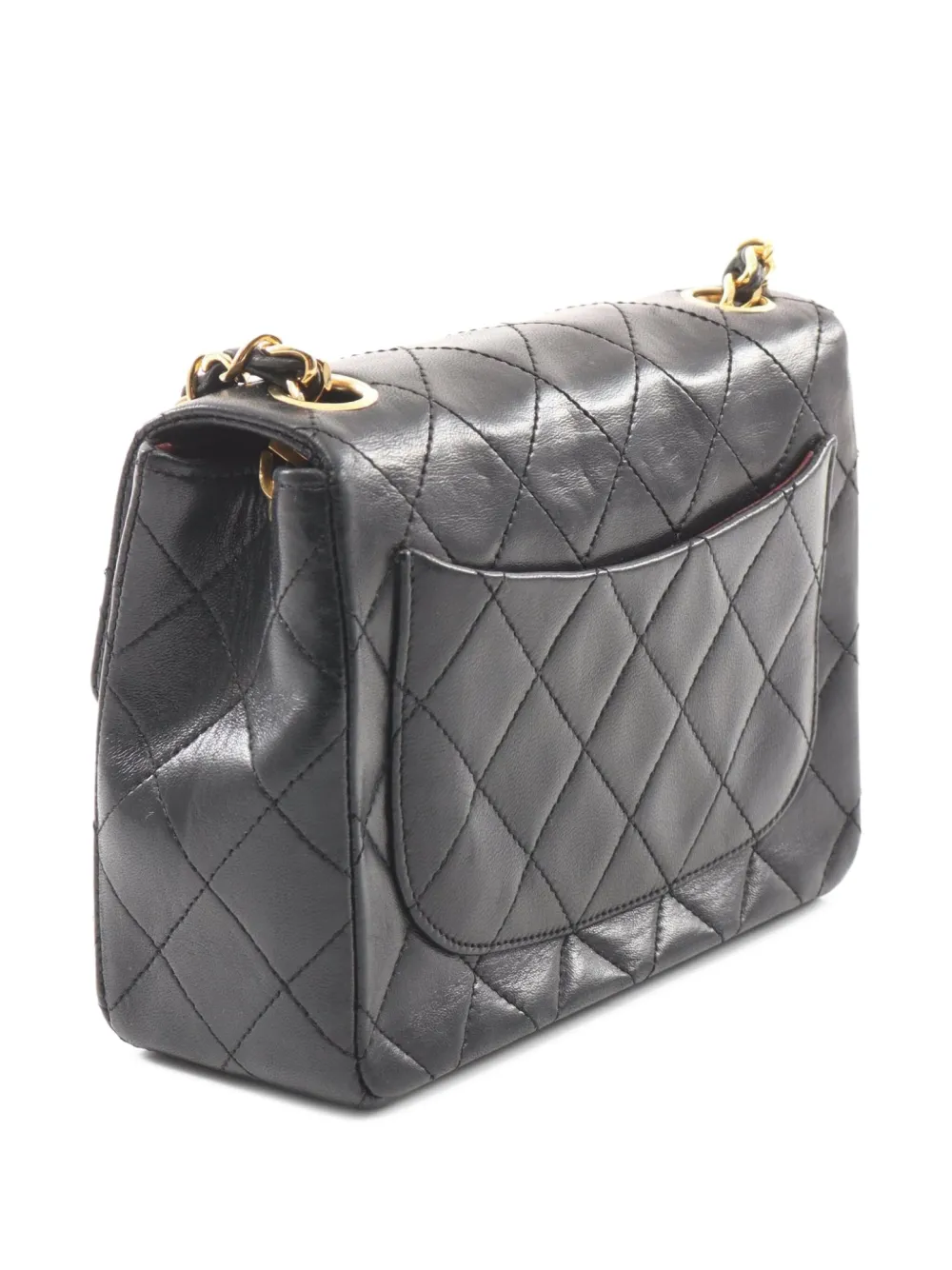 Pre-owned Chanel 1986~1988 Square Flap Mini Shoulder Bag In Black