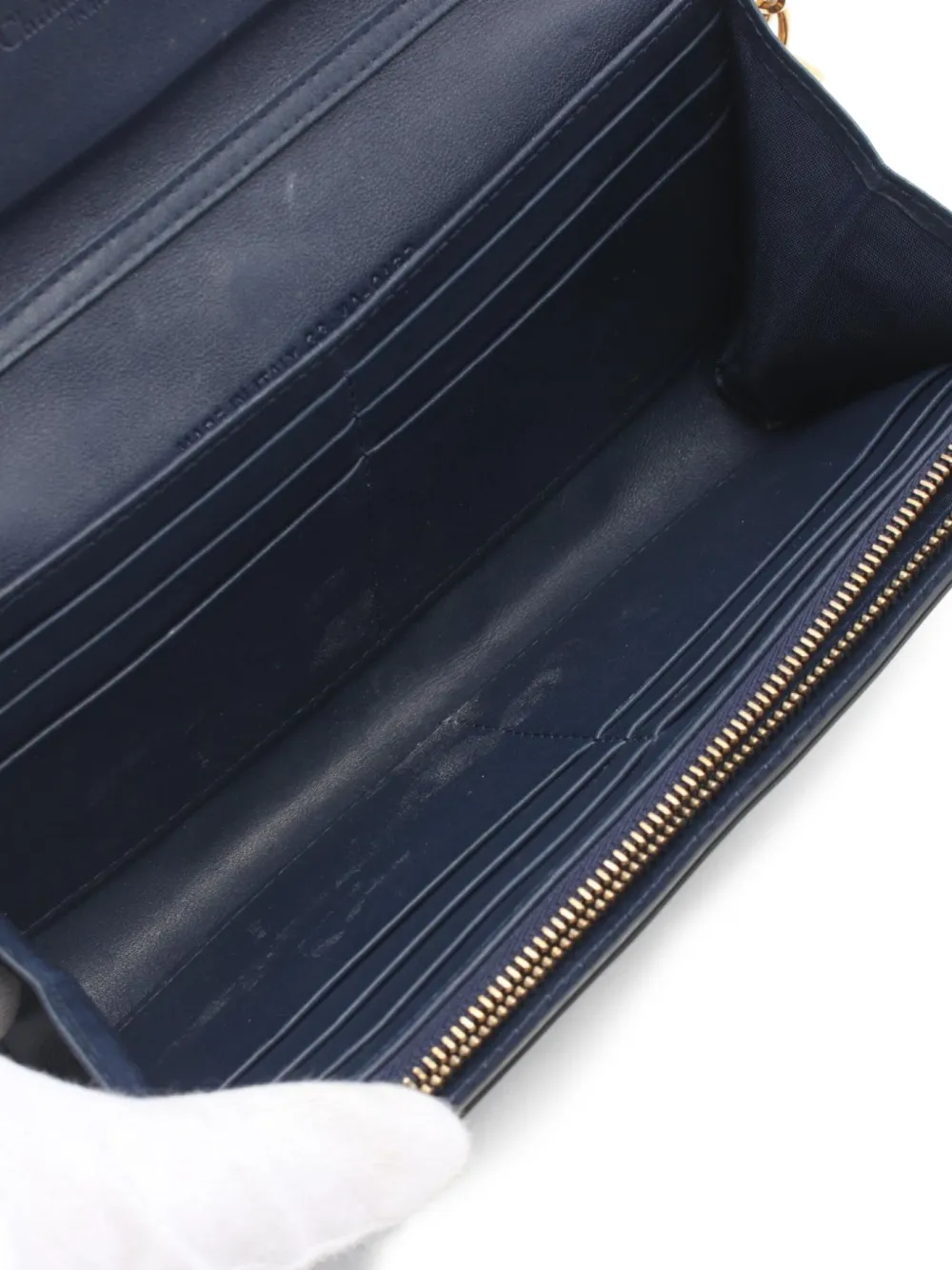 Pre-owned Dior 2000s Canage-stud Wallet-on-chain In Blue