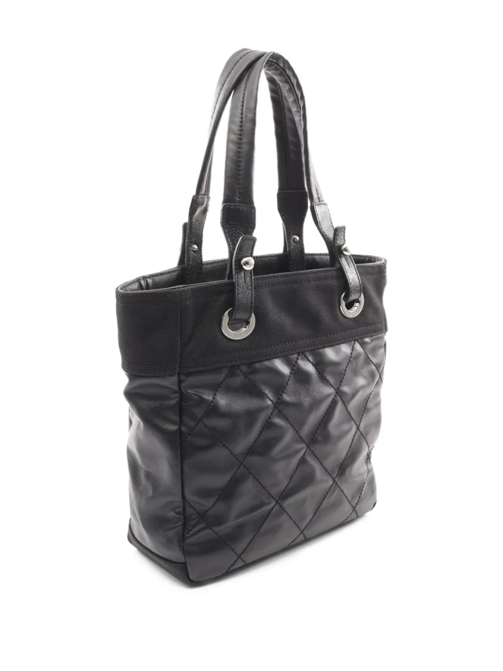 Pre-owned Chanel 2006-2008 Paris Biarritz Pm Tote Bag In Black