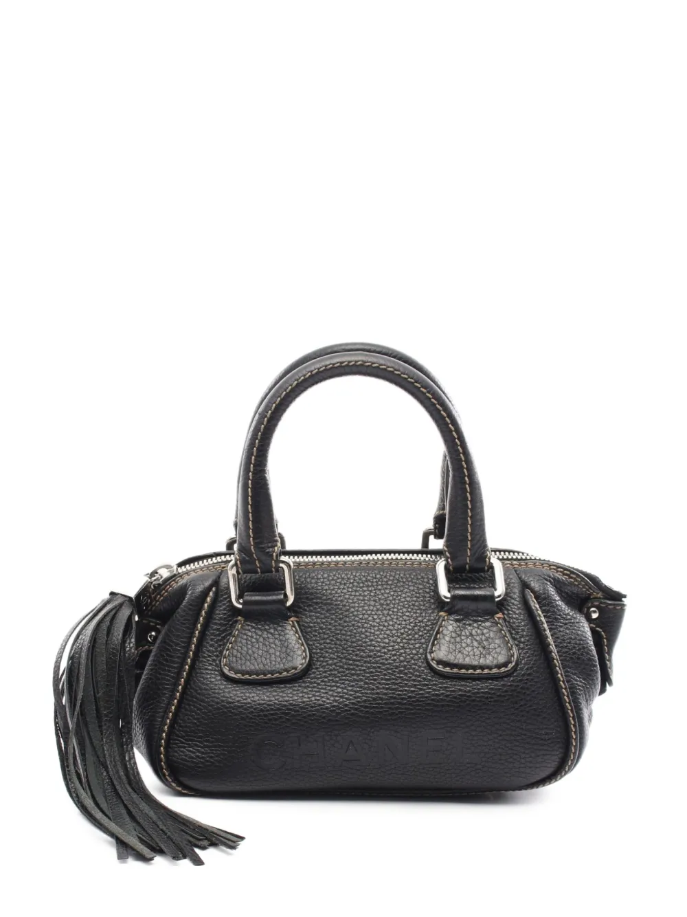 CHANEL Pre-Owned 2003-2004 ボウラーハンドバッグ S - ブラック CHANEL Pre-Owned 2003-2004 ボウラーハンドバッグ S - ブラック