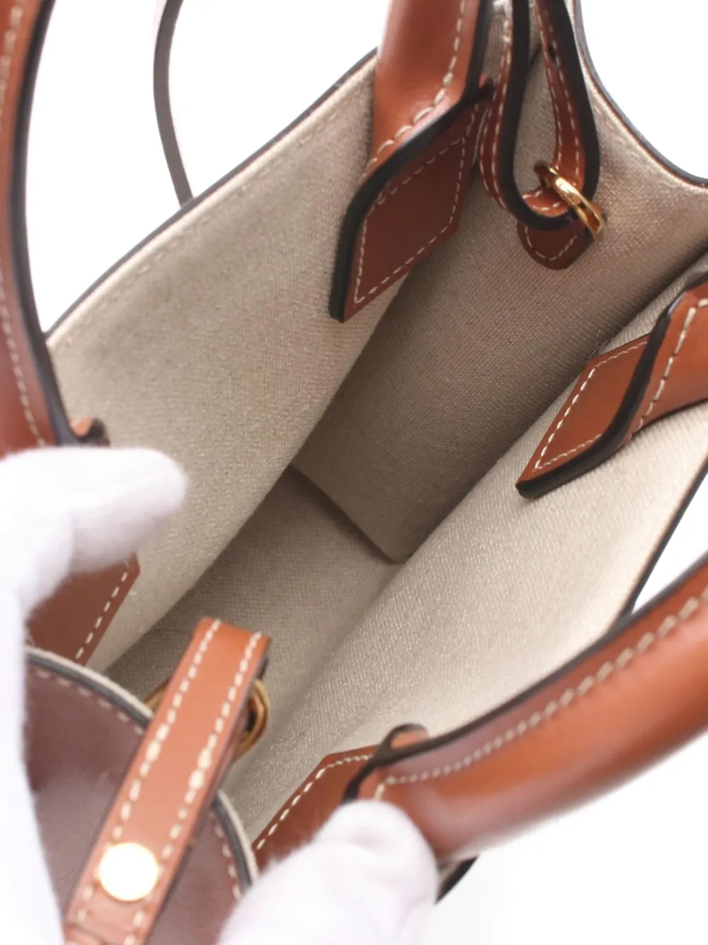 Pre-owned Celine 2000s Mini Vertical Cabas Two-way Handbag In Neutrals