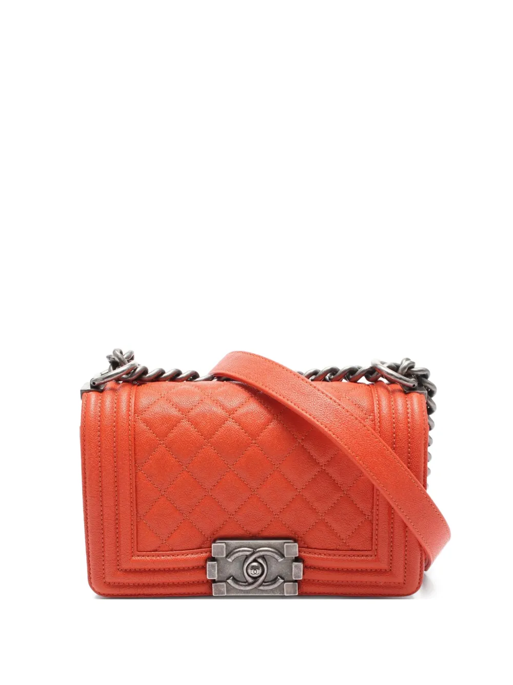 CHANEL Pre-Owned شنطة كتف 'بوي شانيل' صغيرة 2018-2019 | برتقالي | Image 1