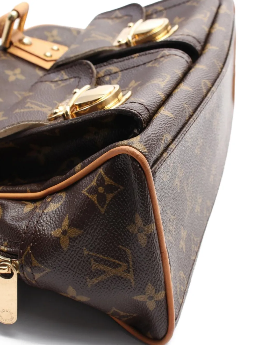 Pre-owned Louis Vuitton 2005 Manhattan Pm Handbag In Brown