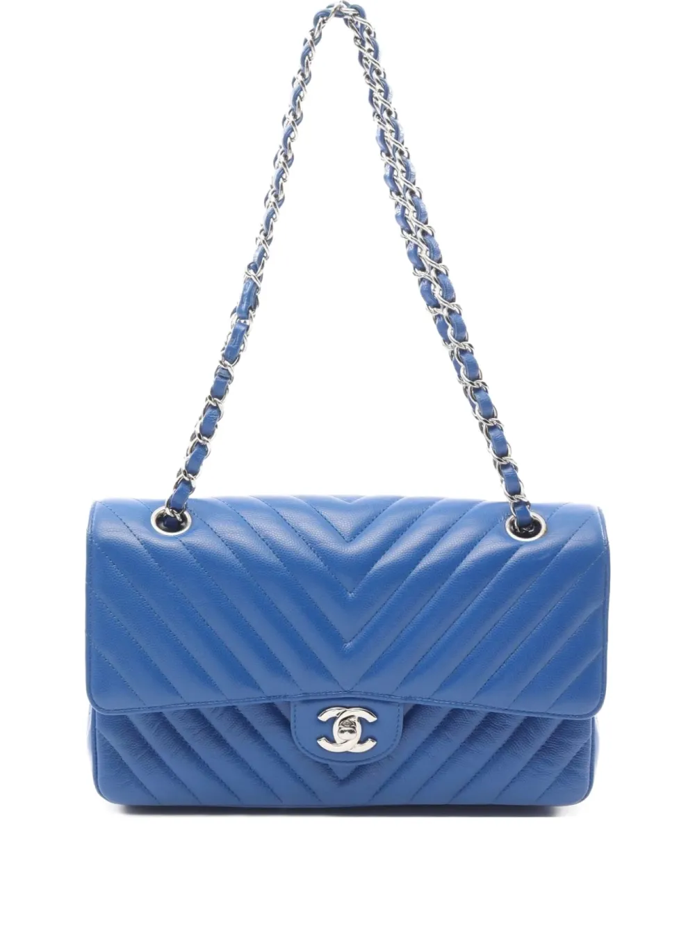 CHANEL Pre-Owned 2016-2017 ダブルフラップ ショルダーバッグ - ブルー CHANEL Pre-Owned 2016-2017 ダブルフラップ ショルダーバッグ - ブルー