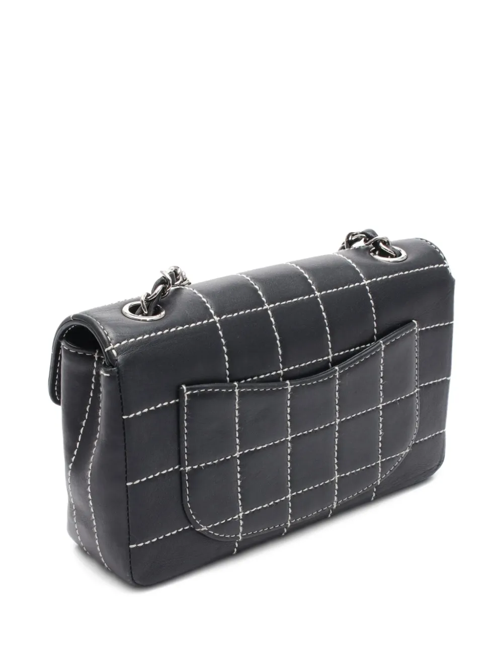Pre-owned Chanel 2002-2003 Chocolate Bar Shoulder Bag In Black