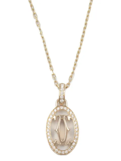 Cartier قلادة 'دابل C' كلاسيكية ذهب وردي عيار 18 بدلاية مرصعة بألماس من عقد 2010
